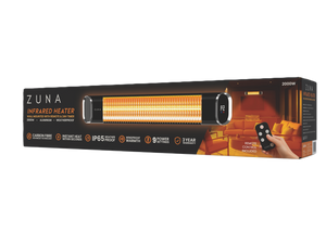 Zuna 2000W Infrared Outdoor Heater — IP65 Carbon Fibre, Silent, Wall-Mount, NZ